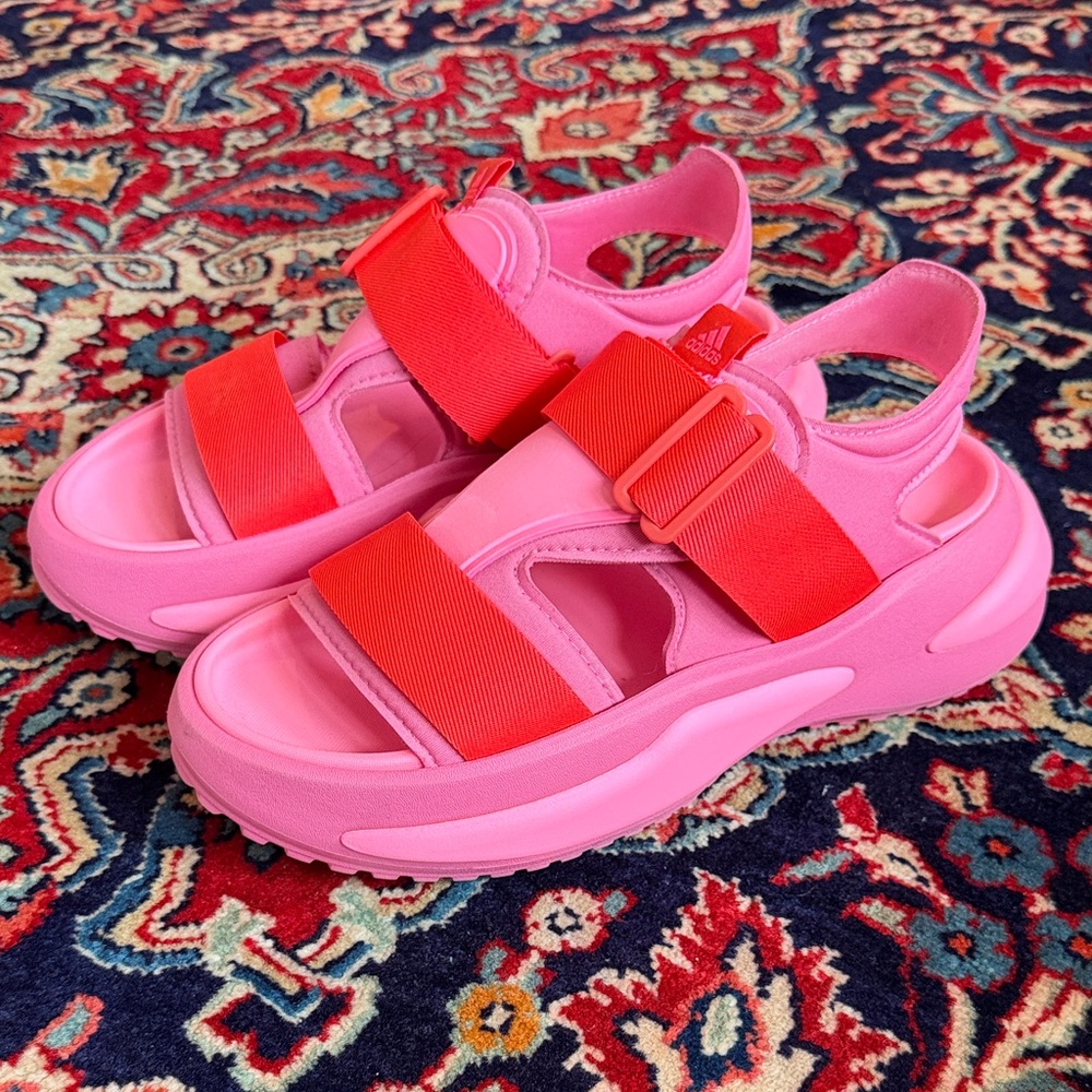 Adidas Mehana Vibrant Pink and Red Sandals